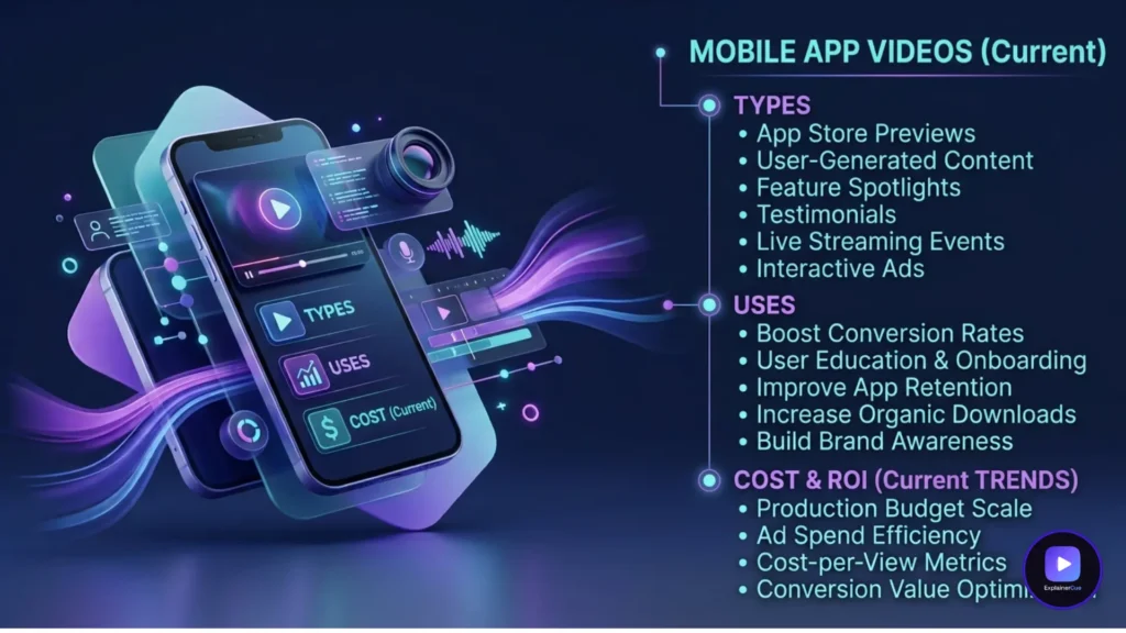 Mobile App Videos: Types, Uses & Cost (2026)